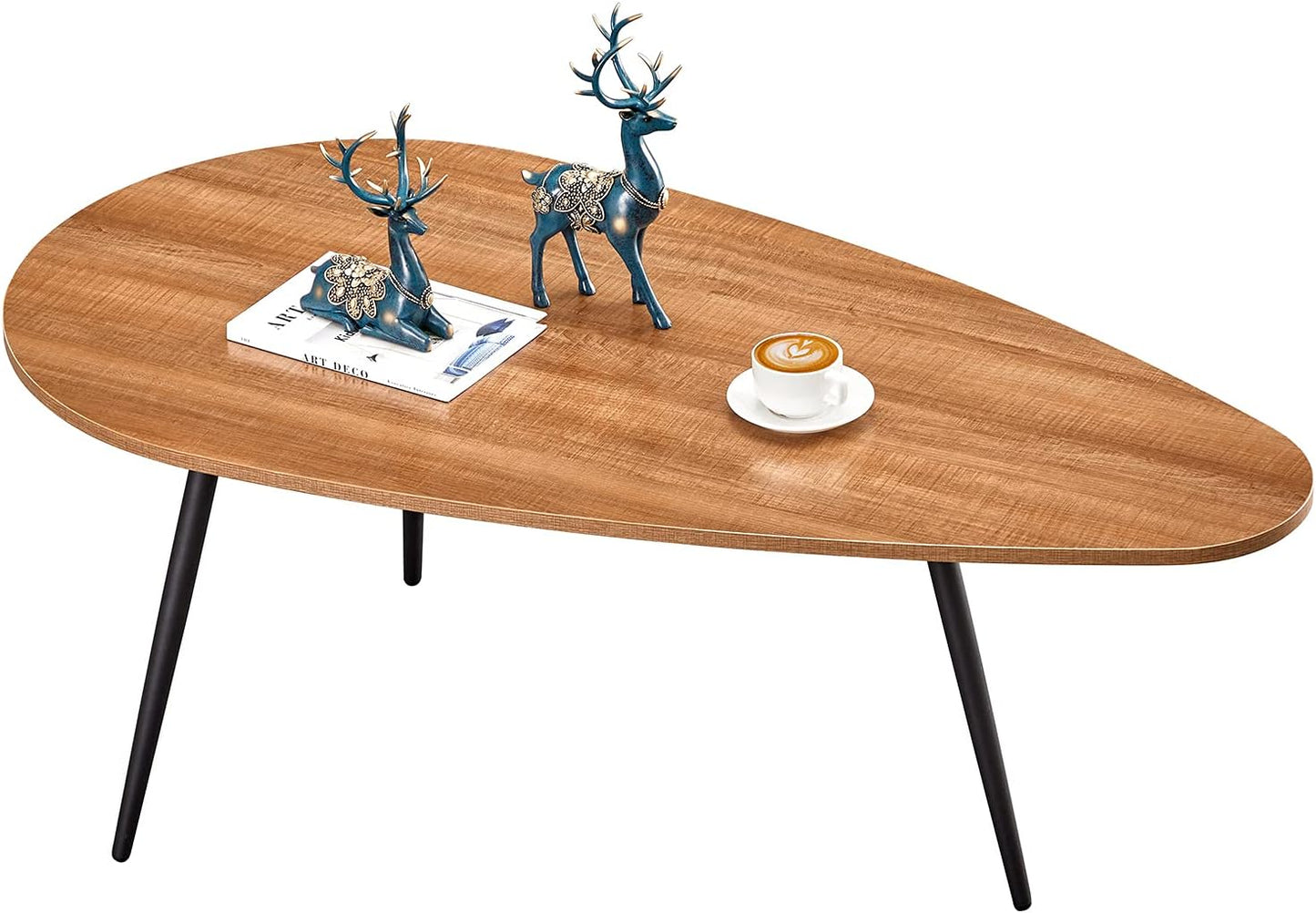 SAYGOER Modern Coffee Table White Oval Coffee Tables for Living Room Simple Center Table for Small Space Home Office Easy Assembly 22.2" D x 42.5" W x 17.1" H, White