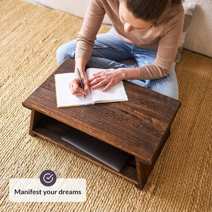 ODOXIA Floor Table for Tea Rituals | Altar Table for Meditation, Mindfulness & More | Low Japanese Floor Platform Chabudai Style | for Sitting On The Floor | Stable Wood Folding Design | Journaling