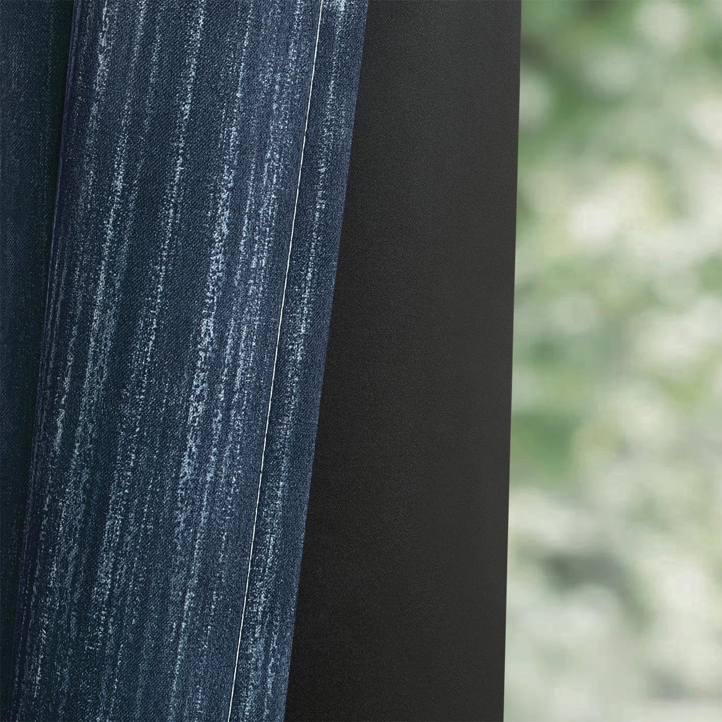 Ombre 100% Blackout Curtains, Navy Blue and Greyish White Full Room Darkening Thermal Insulated 84 Inches Long Drapes for Bedroom/Living Room Grommet Window Treatments Modern 52Wx84L, Set of 2