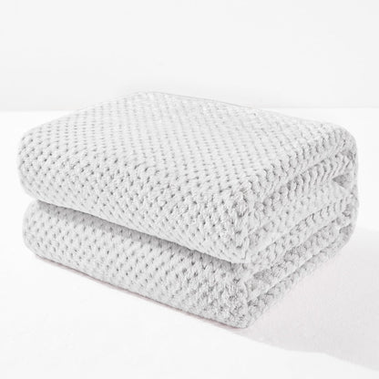 Fleece Throw Blanket Extra Large, Super Soft and Warm Blankets for Couch, Sofa and Bed Waffle Textured, Cozy, Fuzzy and Lightweight (Slate Blue, 50x70 Inches)