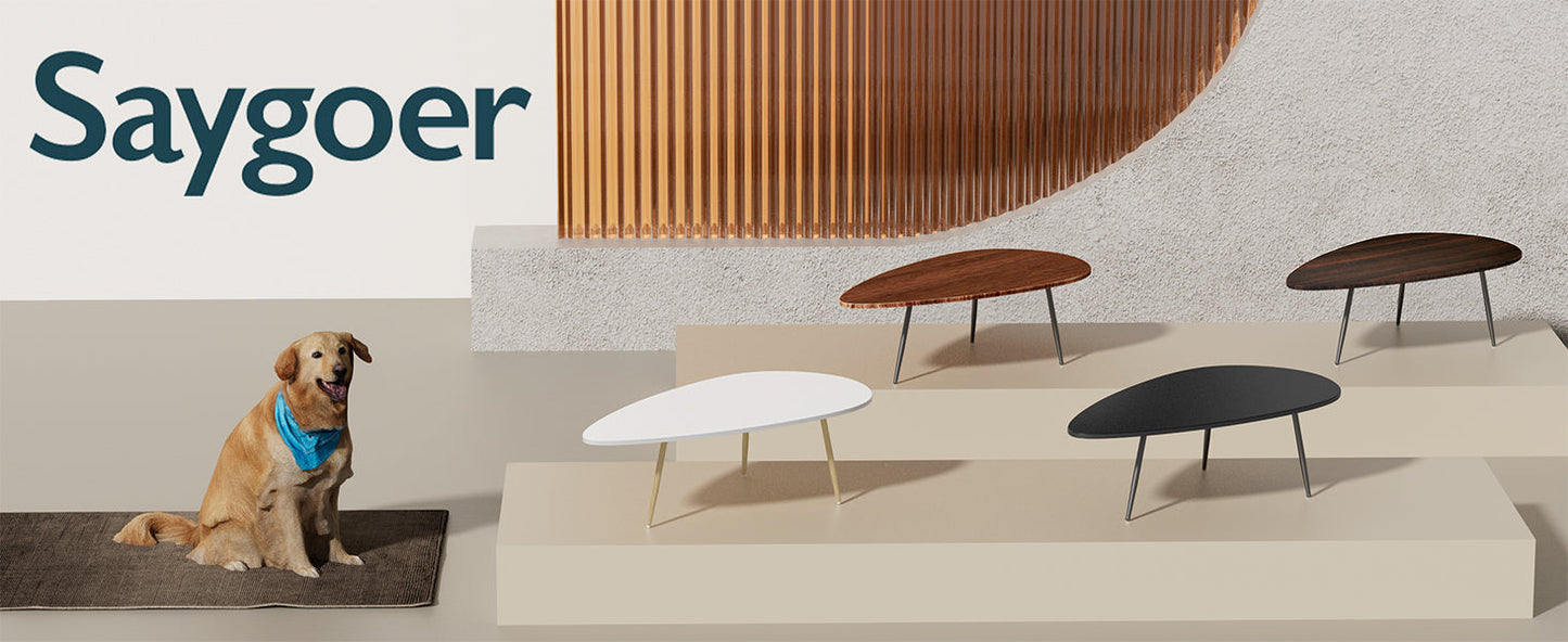 SAYGOER Modern Coffee Table White Oval Coffee Tables for Living Room Simple Center Table for Small Space Home Office Easy Assembly 22.2" D x 42.5" W x 17.1" H, White