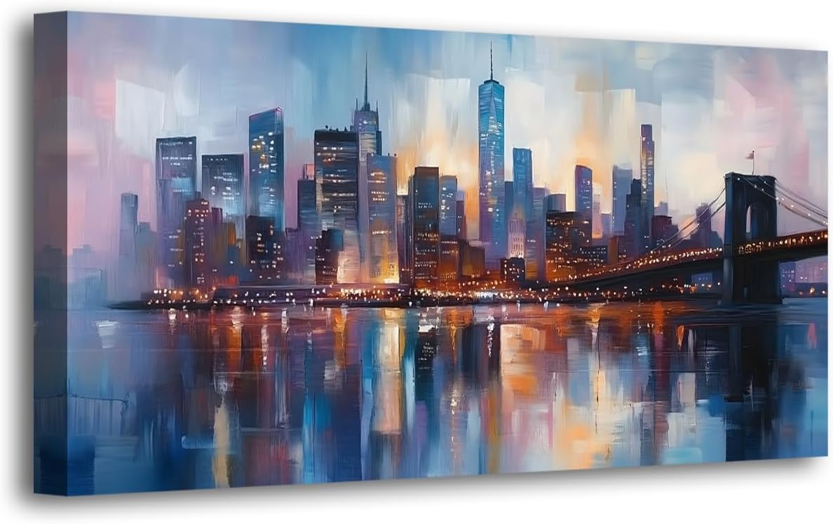 Wall Art Moon Sea Ocean Landscape Picture Canvas Wall Art Print Paintings Modern Artwork for Living Room Wall Decor and Home Décor Framed Ready to Hang,1inch Thick Frame, Waterproof Artwork.