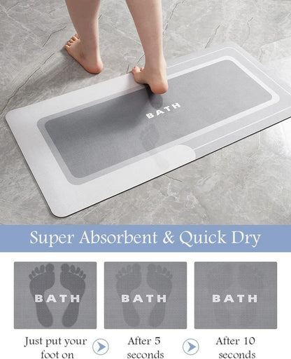 Mat-Bathroom Mat Rug Non Slip Super Absorbent Stain Resistant Quick Dry Thin Bath Rug-Bath Mats for Bathroom Floor Bathtub Vanity-Bathmat Bath Rug Easy Care-17"x27" Grey