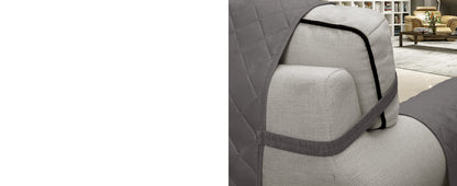 Easy-Going Reversible Couch Cover for 3 Cushion Couch Sofa Cover for Dogs Water Resistant Furniture Protector Cover with Foam Sticks Elastic Straps for Pet Cat (Sofa, Gray/Light Gray)