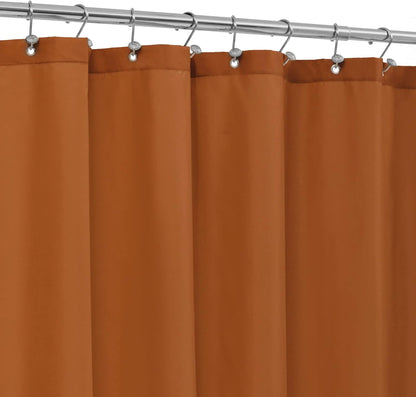 Waterproof Fabric Shower Curtain Soft Hotel Quality - 3 Magnets at Bottom, Premium Black Shower Curtain Liner for Bathroom, Light-Weight Cloth & Washable - 72x72, Black